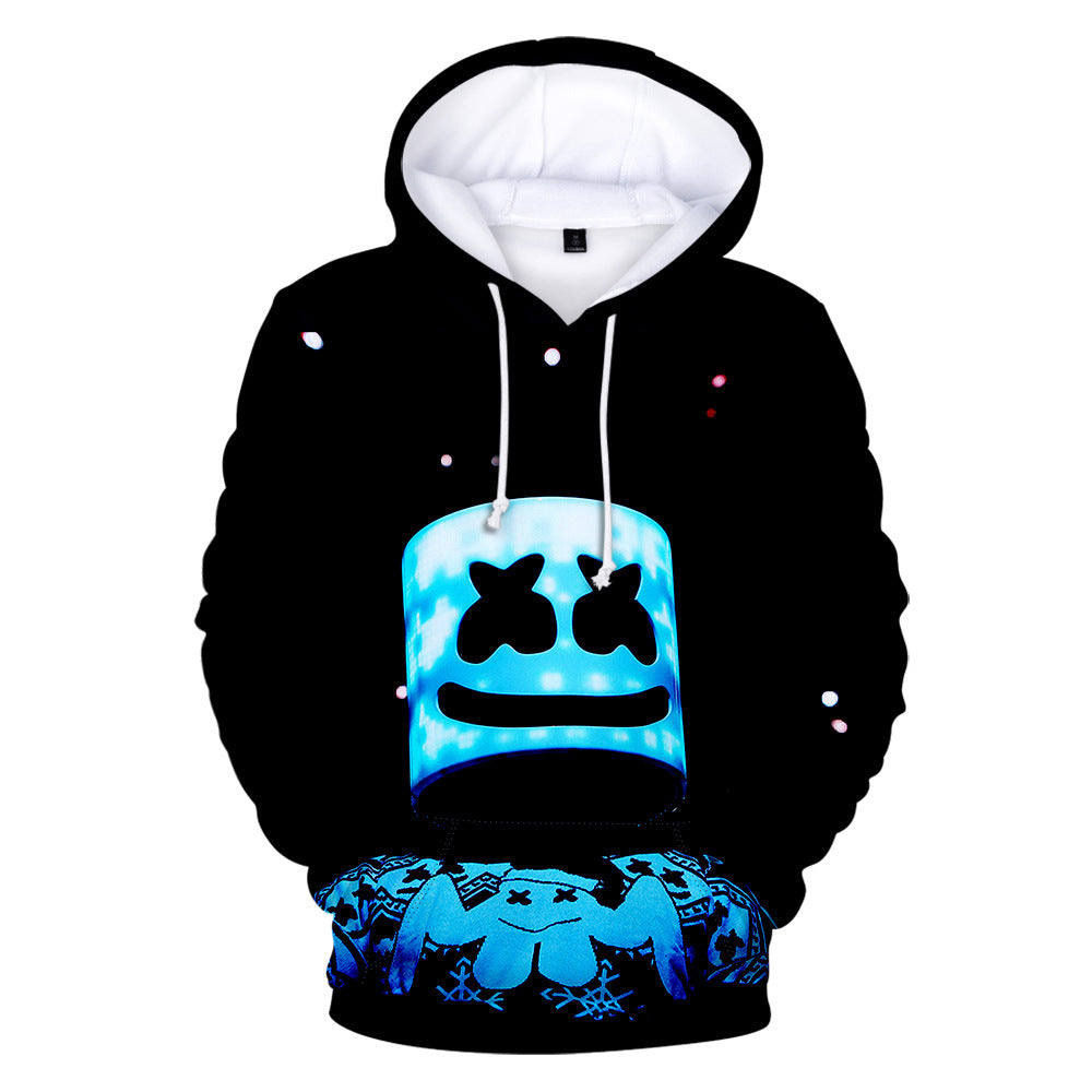 Fortnite DJ Marshmello Hoodie 3D Print Drawstring Sweatshirt Pullover Abox.nz