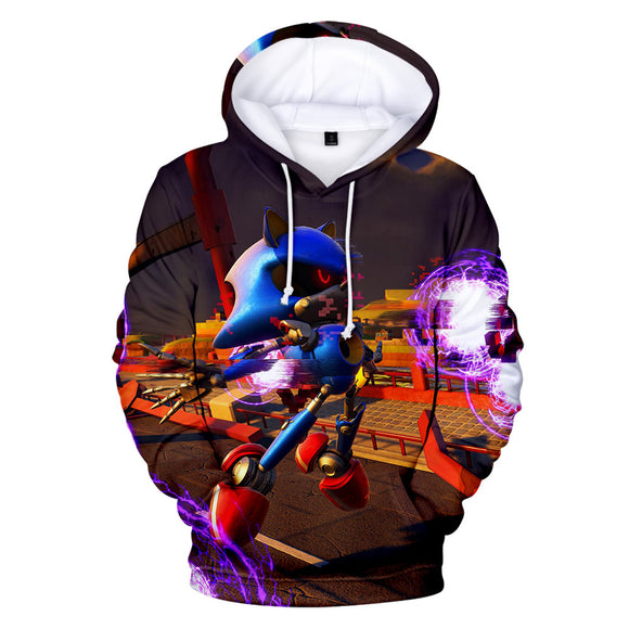 2020 New Comedy Cartoon Sonic the Hedgehog Gray Jumper Casual Sports Hoodies for Kids Youth Adult
