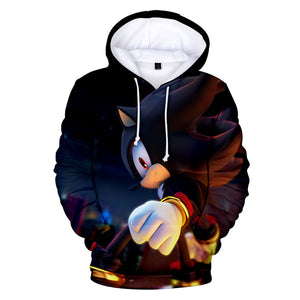 2020 Hot Cartoon Sonic the Hedgehog Black Jumper Casual Sports Hoodies for Kids Youth Adult