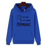 Funny Humor Print Hoodie TECHNICALLY THE GLASS IS COMPLETELY FULL Hooded Sweatshirt