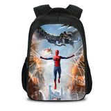 Black Movie Spiderman Casual Backpack Nylon School Bags