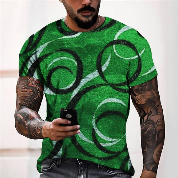 3D Graphic Prints Colorful Design Men's T-Shirt Short Sleeve Tops
