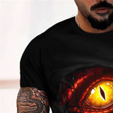 3D Graphic Prints Dinosaur Eyes Design Men's T-Shirt Short Sleeve Tops