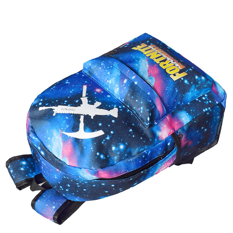 Galaxy Game Fortnite Printed Backpack Canvas School Bags Abox.nz