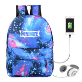 Game Fortnite Printed Galaxy Backpack School Bags with USB Port