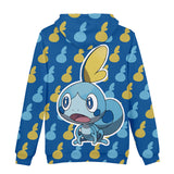 Hot Cartoon Pokemon Go Blue Jumper Casual Sports Hoodies for Kids Youth Adult