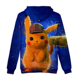 Hot Cartoon Pokemon Cosplay Blue Jumper Casual Sports Hoodies for Kids Youth Adult