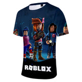 Hot Game Roblox Casual Sports 3D Graphic T-shirts Cool Summer Tees for Kids Alduts