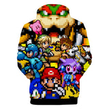 Hot Game Super Mario Color Jumper Casual Sports Hoodie Long Sleeve for Kids Youth Adult
