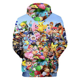 Super Mario Bros 3D Graphic Print Casual Hoodie Jumper - Unisex for Kids and Adults