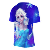 Hot Movie Frozen Ice Queen Elsa Princess Casual Sports T-Shirts for Adult Kids