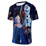 Hot Movie Frozen Ice Queen Elsa Anna Princess Casual Sports T-Shirts for Adult Kids