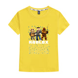 Kids Heavy Cotton T-shirts Game Roblox Print Short Sleeve Casual Tees Sweatshirt