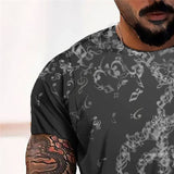 3D Graphic Prints Musical Note Design Men's T-Shirt Short Sleeve Tops