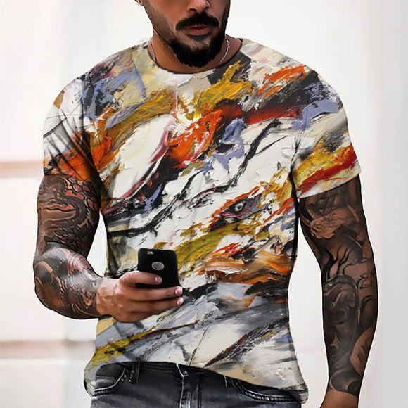 3D Graphic Prints Illusion Colorful Design Men's T-Shirt Short Sleeve Tops
