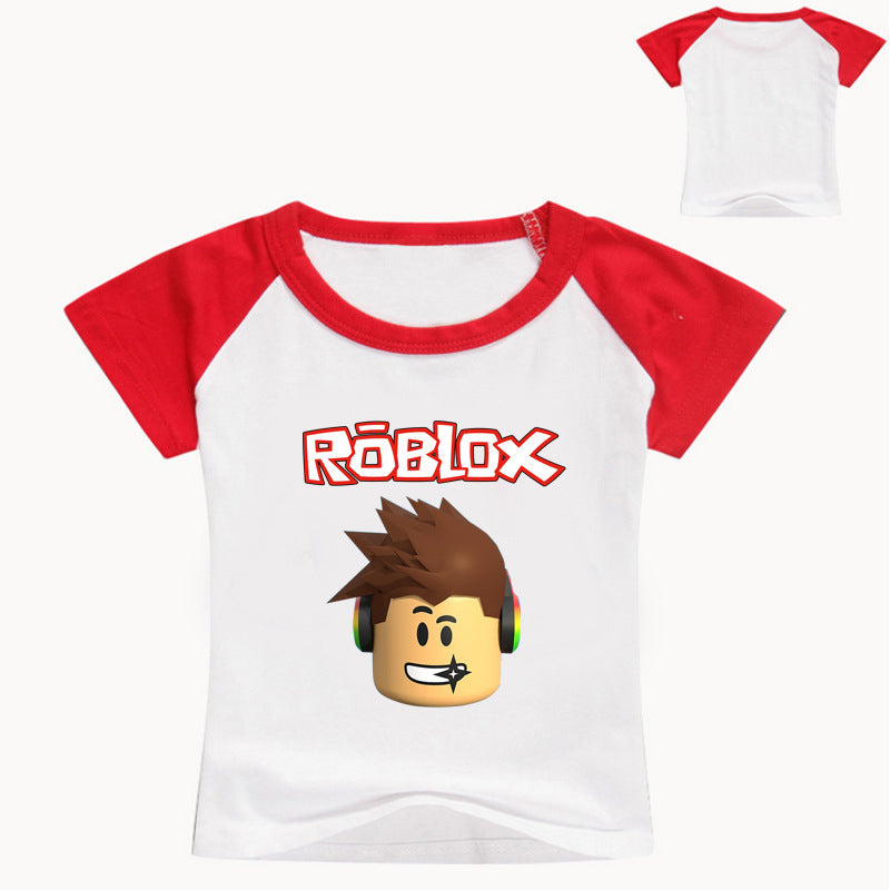 Childrens Roblox Gaming Printed T Shirt Kids Short Sleeve Casual Summer Top  Tee