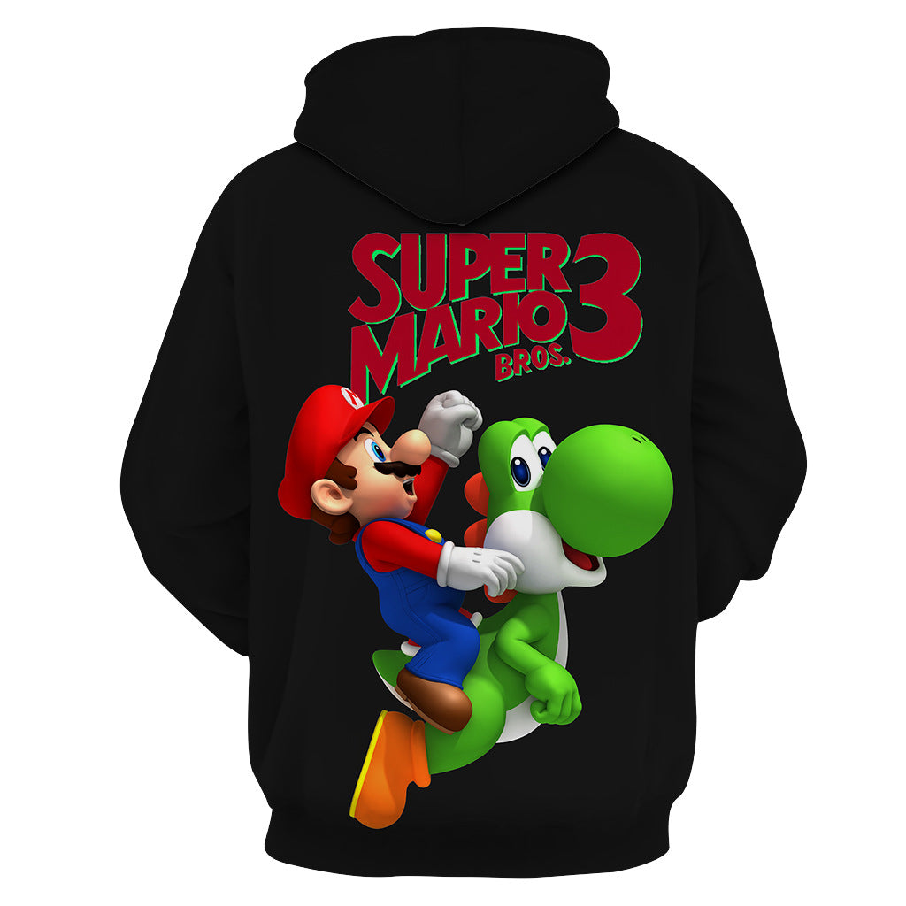 Super Mario Pullover Anime Hoodie Sweatshirt Hooded Sweater Unisex Casual  Tops