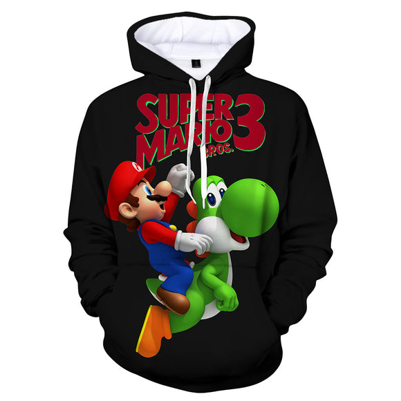 Super Mario Bros 3D Graphic Print Casual Hoodie Jumper - Unisex for Kids and Adults