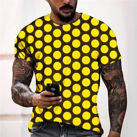 3D Graphic Prints Circle Design Men's T-Shirt Short Sleeve Tops