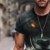 3D Graphic Prints Wolf Design Men's T-Shirt Short Sleeve Tops