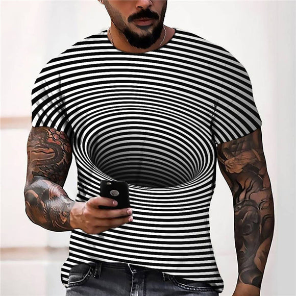 3D Graphic Prints Vortex Design Men's T-Shirt Short Sleeve Tops