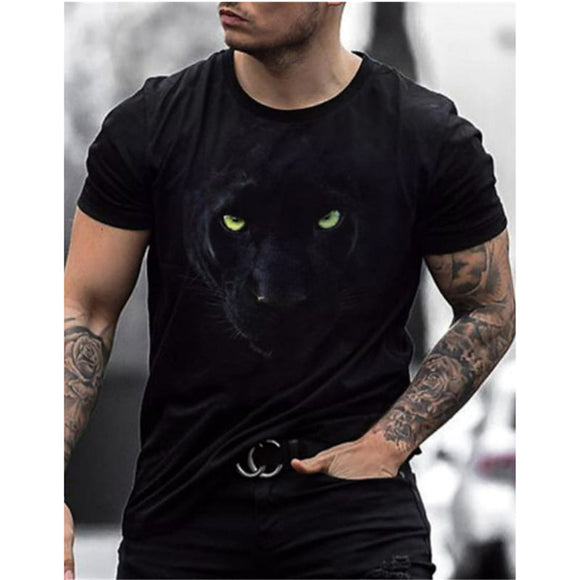 3D Graphic Prints Panther Design Men's T-Shirt Short Sleeve Tops