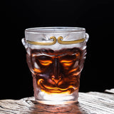 Monkey King Wukong Fsted Glass Mugs Transparent Cocktail Glasses Cups ﻿