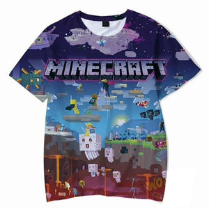 Minecraft 3D All Print Casual T-Shirts Unisex for Adults & Kids