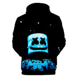 Fortnite DJ Marshmello Hoodie 3D Print Drawstring Sweatshirt Pullover Cosplay Youth Jumper