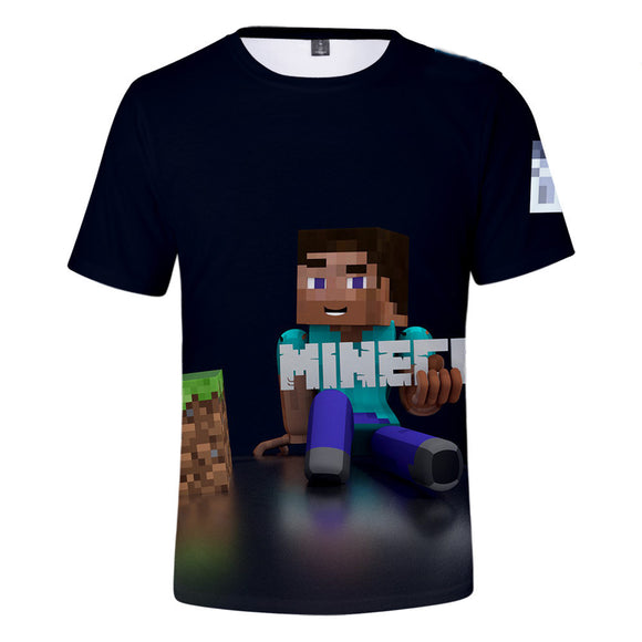 Hot Game Cartoon Minecraft 3D Printed Casual Sports T-Shirts Summer Top for Adult Kids
