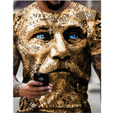 3D Graphic Prints Human Face Design Men's T-Shirt Short Sleeve Tops