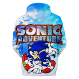 Hot Cartoon Sonic Adventure Light Blue Jumper Casual Sports Hoodies for Kids Youth Adult