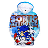 Hot Cartoon Sonic Adventure Light Blue Jumper Casual Sports Hoodies for Kids Youth Adult
