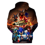 Hot Cartoon Sonic the Hedgehog Forces Jumper Casual Sports Hoodies for Kids Youth Adult