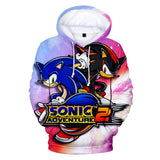 Hot Cartoon Sonic Adventure 2 Jumper Casual Sports Hoodies for Kids Youth Adult