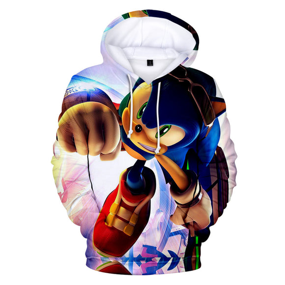 2020 New Comedy Cartoon Sonic the Hedgehog Cosplay Jumper Casual Sports Hoodies for Kids Youth Adult