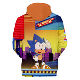 2020 Hot Cartoon Sonic the Hedgehog Orange Jumper Casual Sports Hoodies for Kids Youth Adult