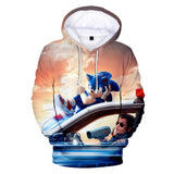 Hot Cartoon Sonic the Hedgehog Jumper Casual Sports Hoodies for Kids Youth Adult