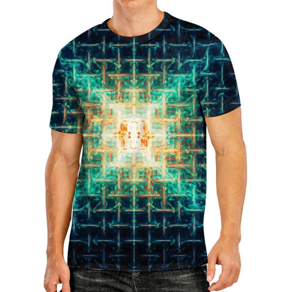 3D Graphic Prints Falshing Light Design Men's T-Shirt Short Sleeve Tops