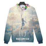 3D Print Fortnite Fly DJ Marshmello Long Sleeve Sky Hoodie for Kids Youth Adult