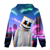 3D Print Fortnite DJ Marshmello Long Sleeve Blue Pink Hoodie for Kids Youth Adult