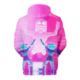 3D Fortnite Pink DJ Marshmello Long Sleeve Hoodie for Kids Youth Adult