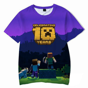 Minecraft 3D All Print Casual T-Shirts Unisex for Adults & Kids