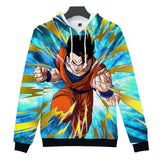 Hot Anime Cartoon Dragon Ball Goku Cosplay Color Hoodie Sweatshirts Tracksuit Jumper Kids Adult