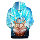 Hot Anime Cartoon Dragon Ball Goku Cosplay Blue Hoodie Sweatshirts Tracksuit Jumper Kids Adult