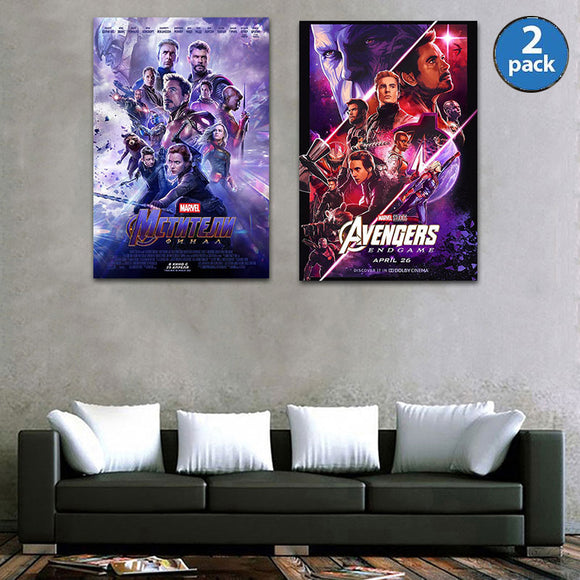 2pcs Avengers Movie Poster Canvas Print Painting Wall Art