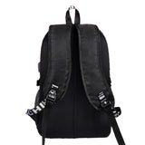 Black Game Fortnite Printed Backpack School Bags with USB Port