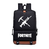 Black Game Fortnite Printed Backpack School Bags