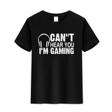 Unisex Funny Video Game T-Shirt Can''t Hear You I'm Gaming Graphic Novelty Summer Tee