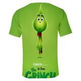 Christmas Cartoon The Grinch Casual Sports 3D Graphic T-shirts Summer Tees for Kids Alduts